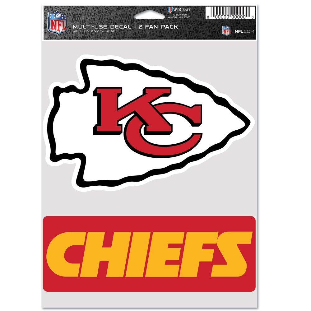Kansas City Chiefs Decal Set 2 Pack Multi Use Fans - ToylandEU