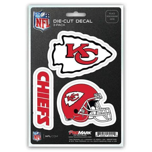  Kansas City Chiefs Die Cut Decal Team 3 Pack Premium Vinyl -  ToylandEU™