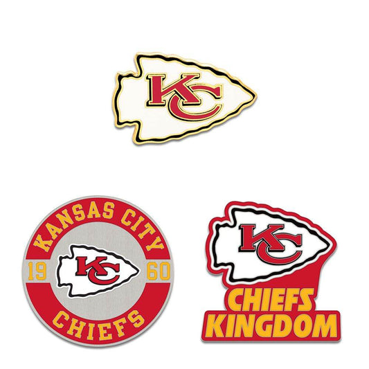 Kansas City Chiefs Enamel Pin Set Three Piece Collection - ToylandEU