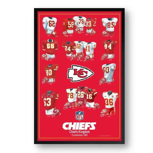  Kansas City Chiefs Framed Print Uniform Heritage 10x13 -  ToylandEU™