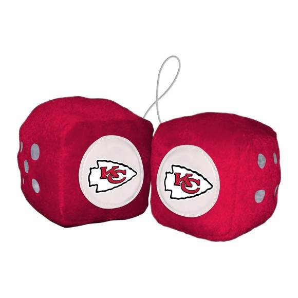 Kansas City Chiefs Fuzzy Dice Plush Car Decor Patch - ToylandEU