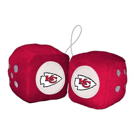 Kansas City Chiefs Fuzzy Dice Plush Car Decor Patch - ToylandEU