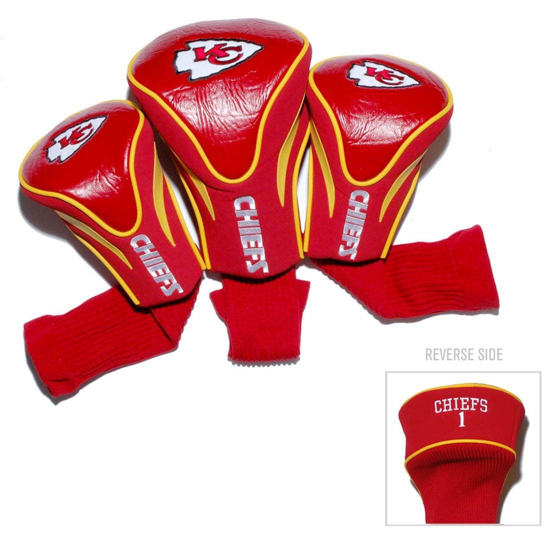 Kansas City Chiefs Golf Club 3 Piece Contour Headcover Set - ToylandEU