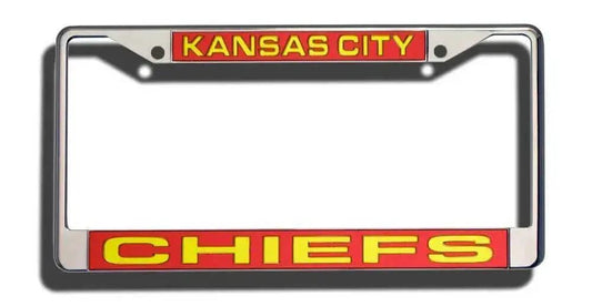  Kansas City Chiefs License Plate Frame Laser Cut Chrome -  ToylandEU™