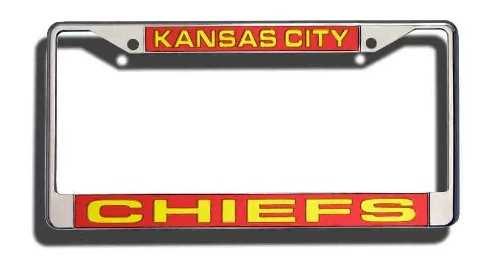  Kansas City Chiefs License Plate Frame Laser Cut Chrome -  ToylandEU™