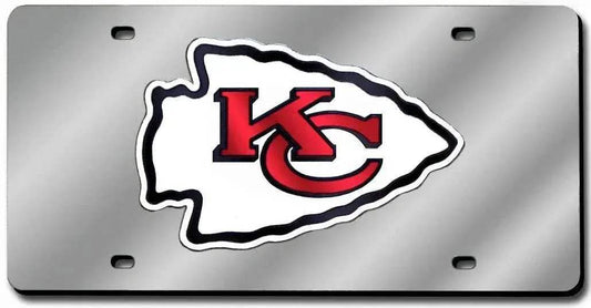  Kansas City Chiefs License Plate Laser Cut Silver -  ToylandEU™