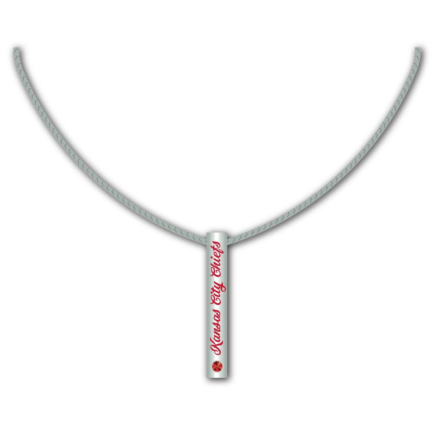 Kansas City Chiefs Necklace Sterling Silver Bar Pendant - ToylandEU