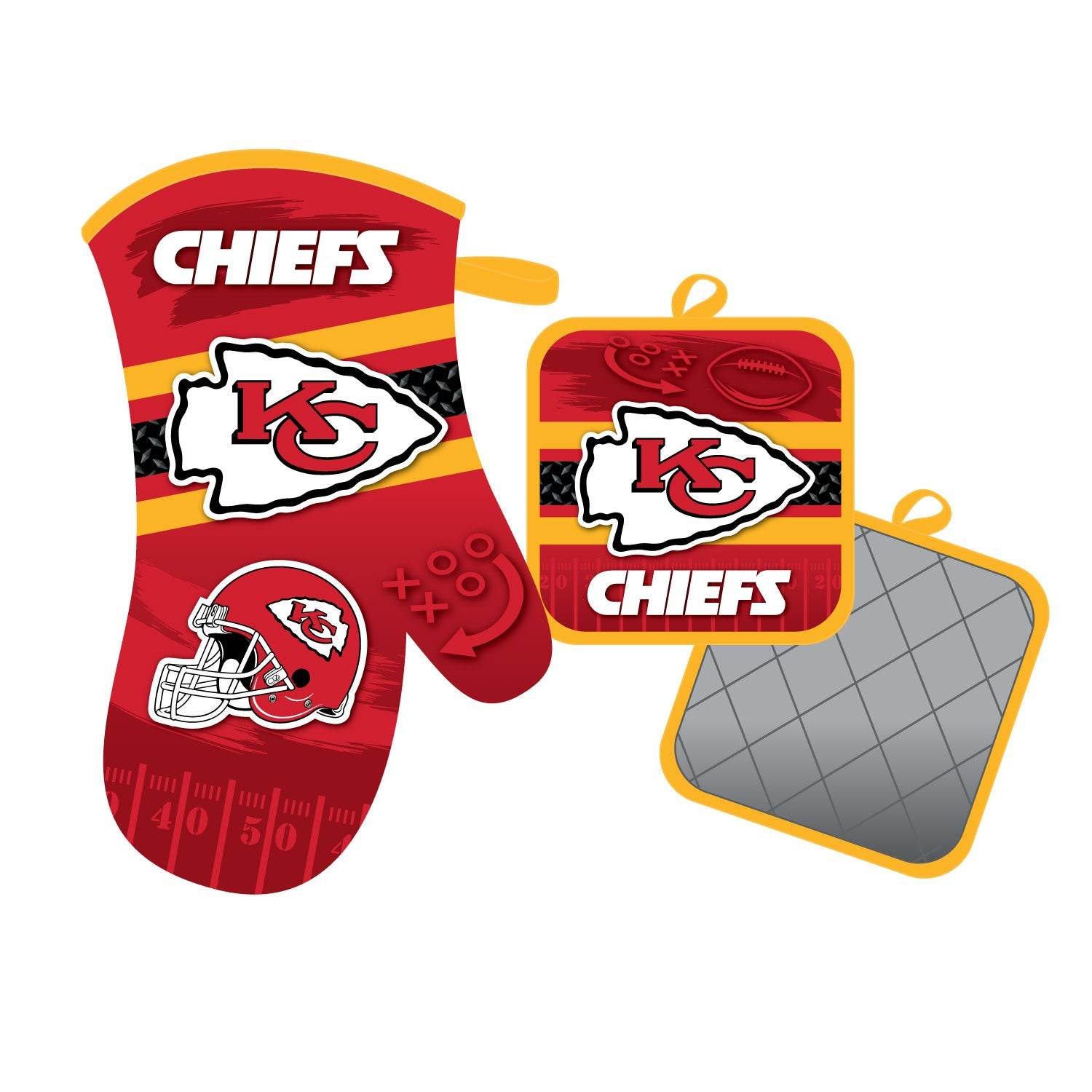 Kansas City Chiefs Oven Mitt and Pot Holder Set Gift - ToylandEU