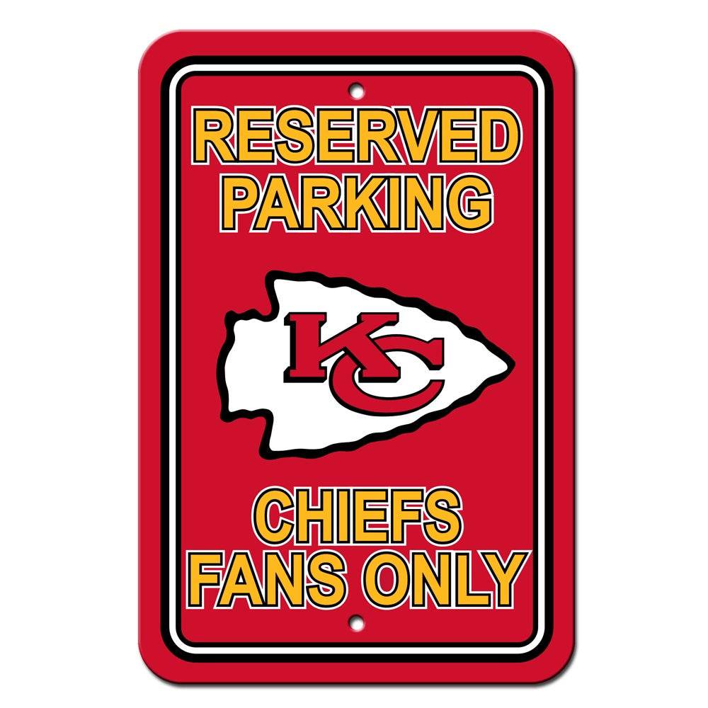 Kansas City Chiefs Reserved Parking Sign 12x18 Plastic - ToylandEU