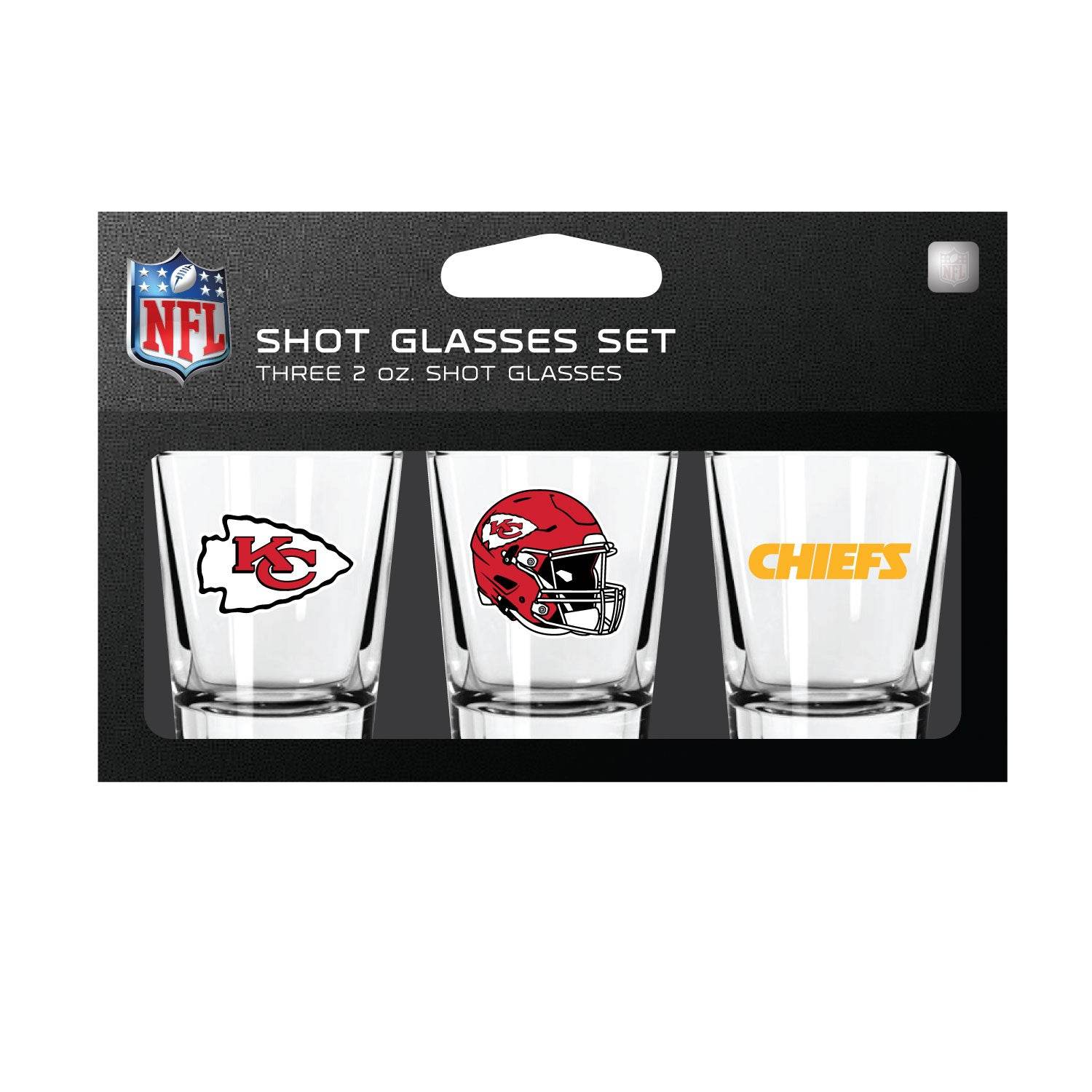 Kansas City Chiefs Shot Glass Set 3 Pack Dishwasher Safe - ToylandEU