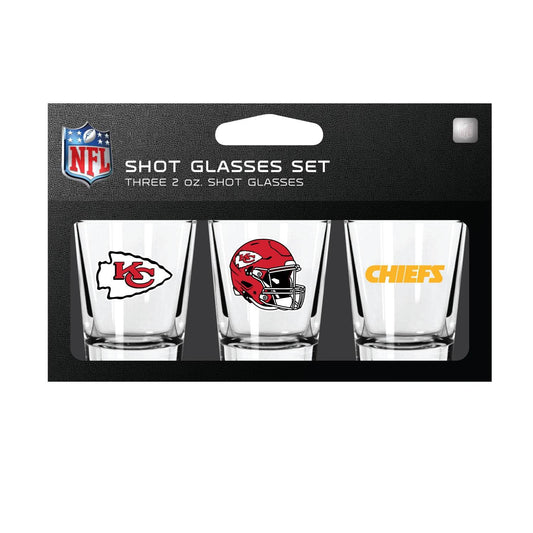 Kansas City Chiefs Shot Glass Set 3 Pack Dishwasher Safe - ToylandEU