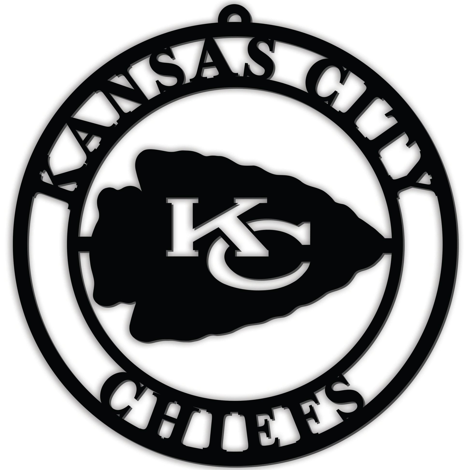 Kansas City Chiefs Sign Door Hanger 16 Inch Black PVC - ToylandEU