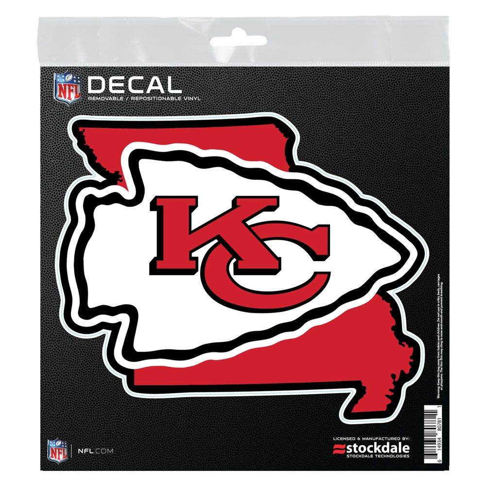 Kansas City Chiefs State Shape Decal 6x6 for All Surfaces - ToylandEU
