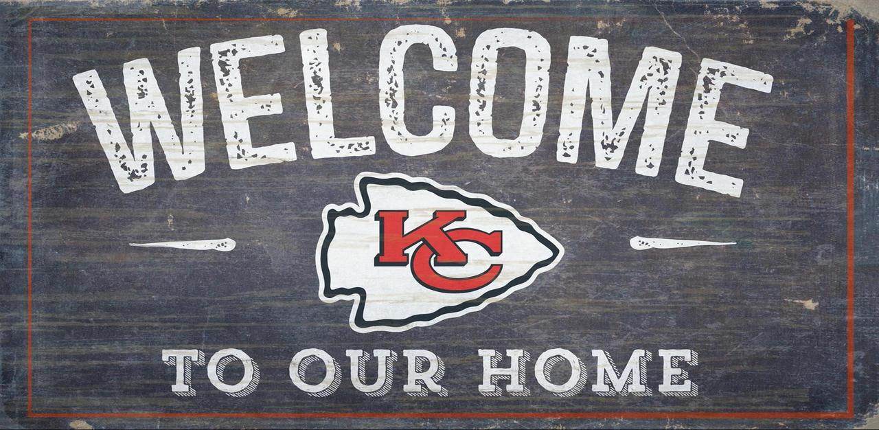 Kansas City Chiefs Wood Sign 12 By 6 Welcome To Our Home - ToylandEU