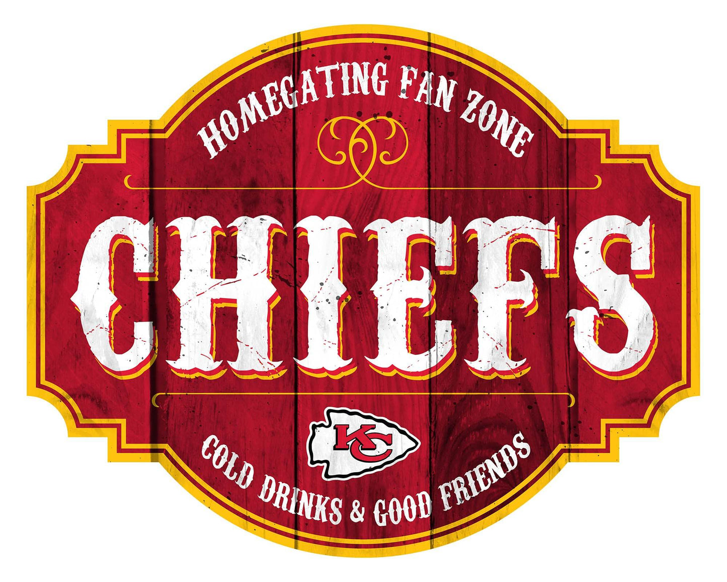 Kansas City Chiefs Wood Sign 12 Inch Homegating Tavern - ToylandEU