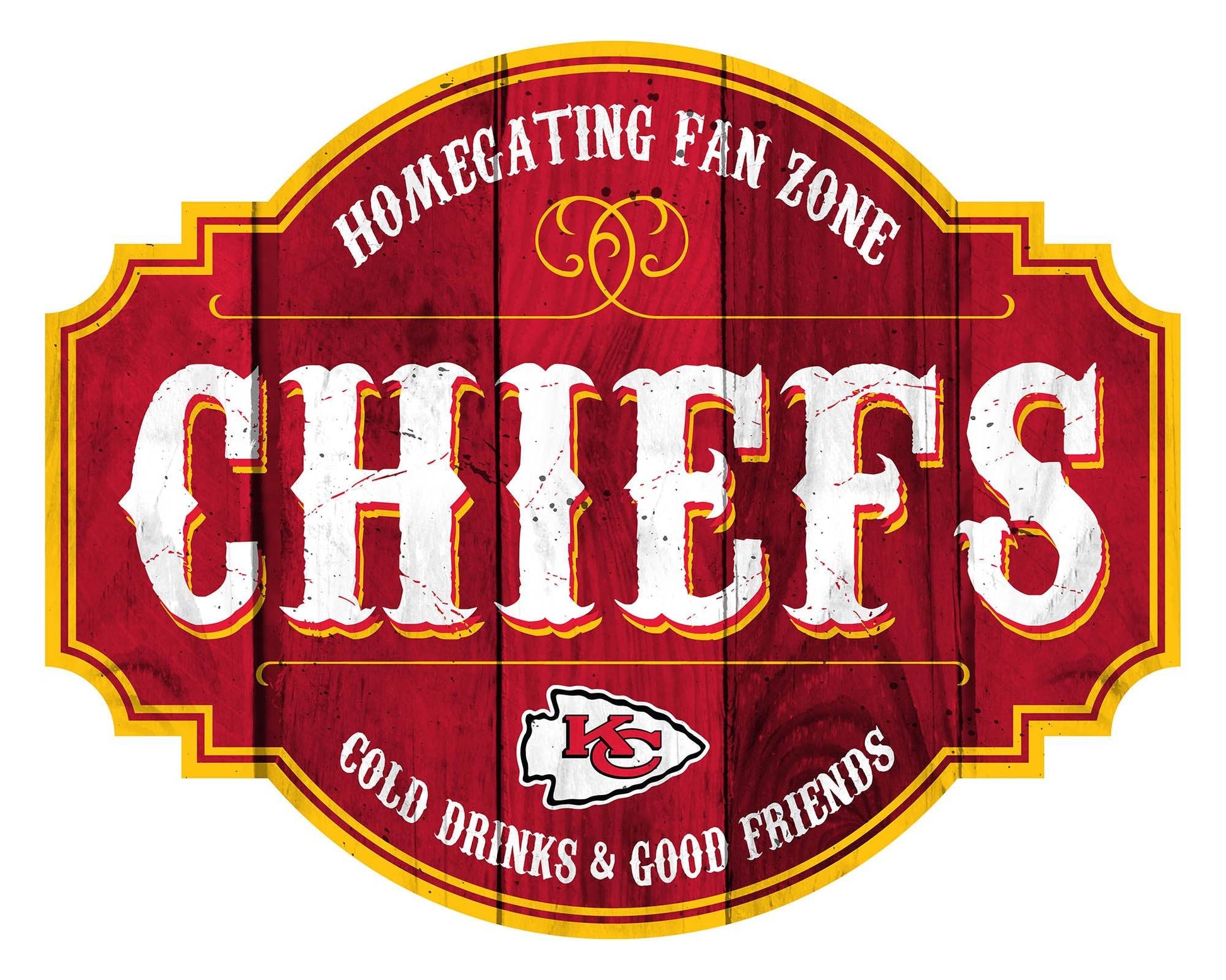 Kansas City Chiefs Wood Sign 12 Inch Homegating Tavern - ToylandEU