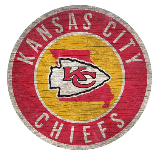  Kansas City Chiefs Wood Sign 12 Inch Round State Design -  ToylandEU™