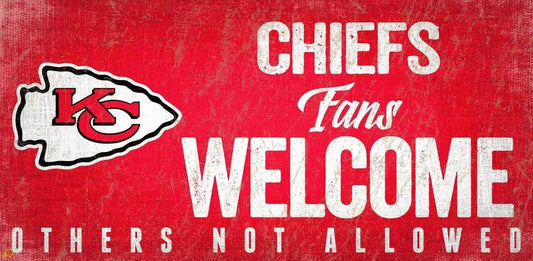  Kansas City Chiefs Wood Sign Fans Welcome 12 By 6 Inches -  ToylandEU™