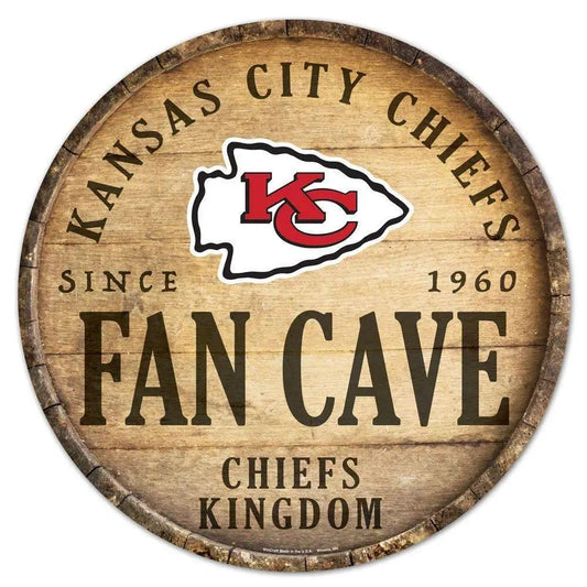  Kansas City Chiefs Wood Sign Round 14 Inch Barrel Top -  ToylandEU™