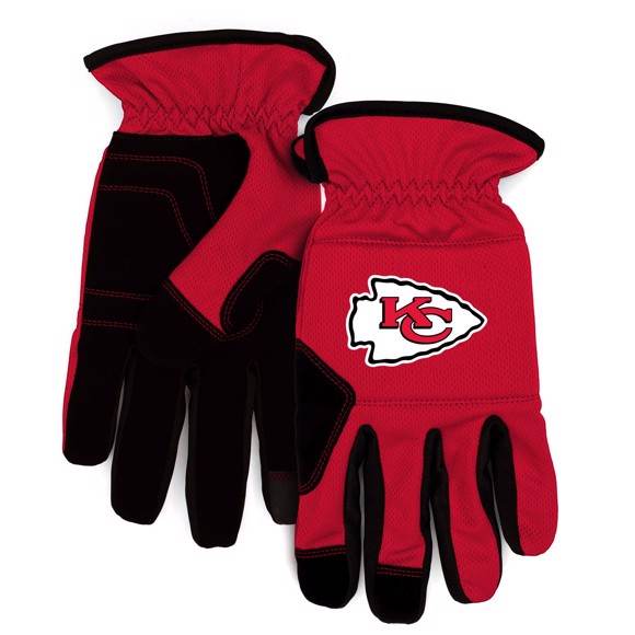 Kansas City Chiefs Work Gloves Durable Padded Palm Grip - ToylandEU