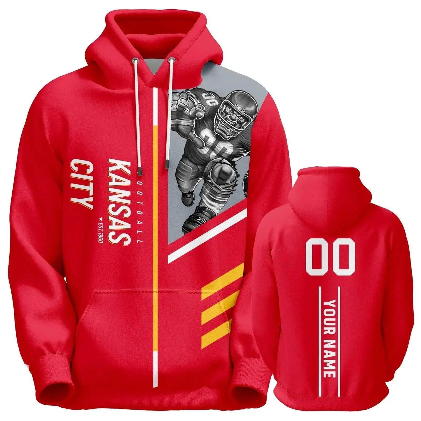  Personalized Kansas City 3D Printed American Football Hoodies - Customizable Sweatshirts for Men, Women, and Youth, Perfect Fan Gifts -  ToylandEU™