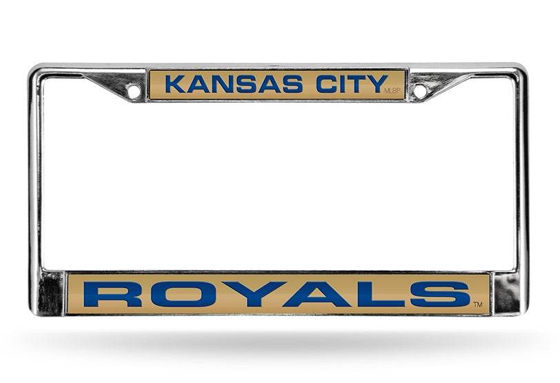 Kansas City Royals License Plate Frame Laser Cut Chrome Tan - ToylandEU