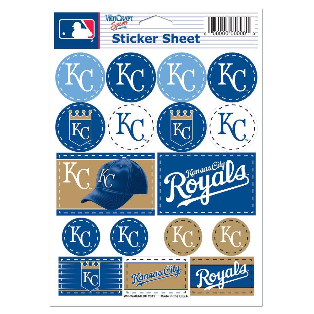 Kansas City Royals Vinyl Decal Sheet 5x7 For Fans Today - ToylandEU