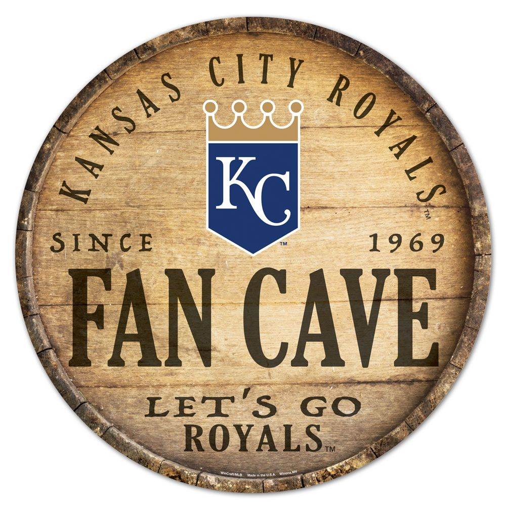 Kansas City Royals Wood Round Barrel Top Sign 14 Inch - ToylandEU