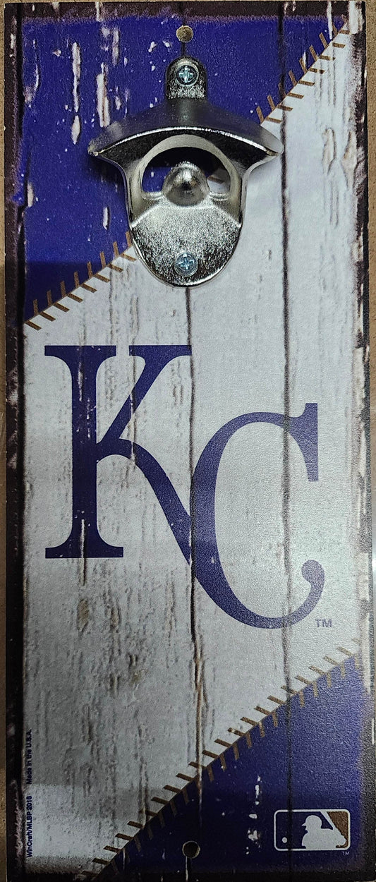 Kansas City Royals Wood Sign Bottle Opener 5x11 Alternate - ToylandEU