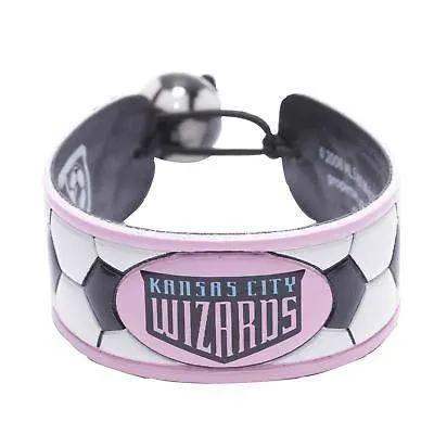 Kansas City Wizards Pink Leather Soccer Bracelet Adjustable - ToylandEU