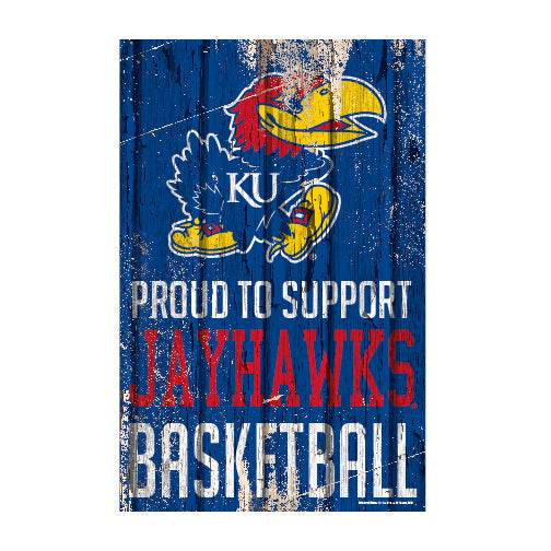 Kansas Jayhawks 11x17 Wood Sign Proud to Support Design - ToylandEU