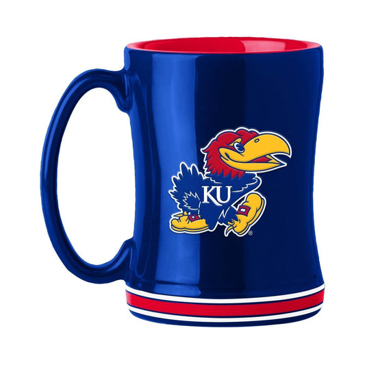 Kansas Jayhawks 14oz Sculpted Relief Coffee Mug Team Color - ToylandEU