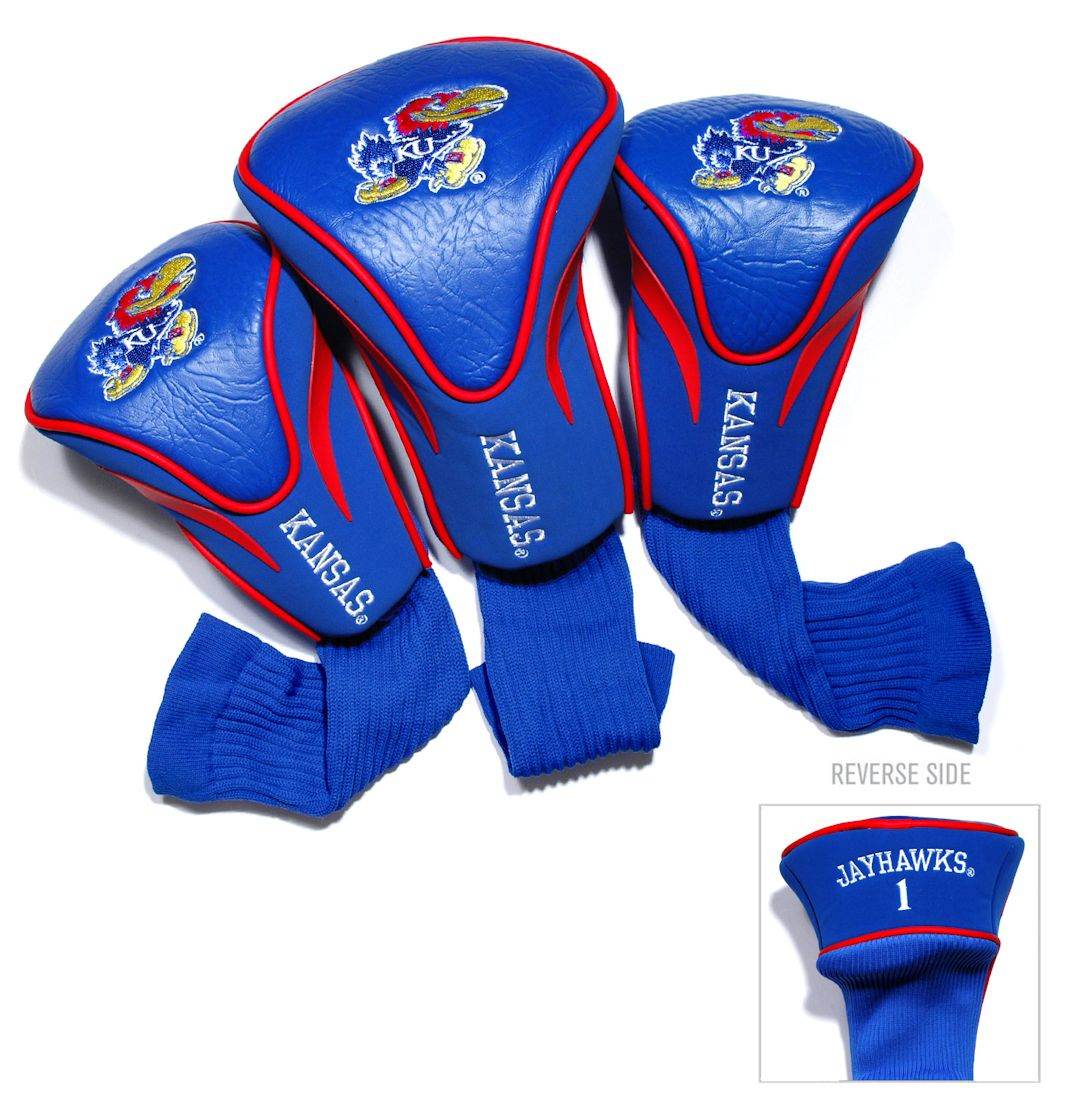 Kansas Jayhawks 3 Piece Contour Golf Headcover Set Official - ToylandEU