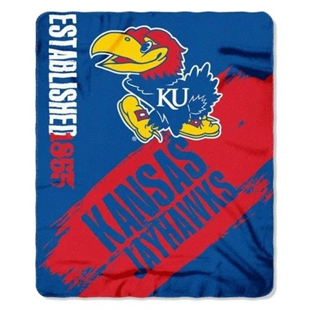 Kansas Jayhawks Blanket 50x60 Fleece Painted Design - ToylandEU