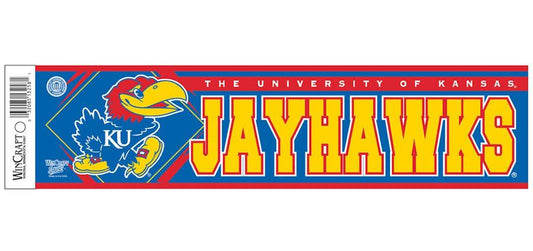 Kansas Jayhawks Bumper Sticker Self Adhering 3x12 Decal - ToylandEU