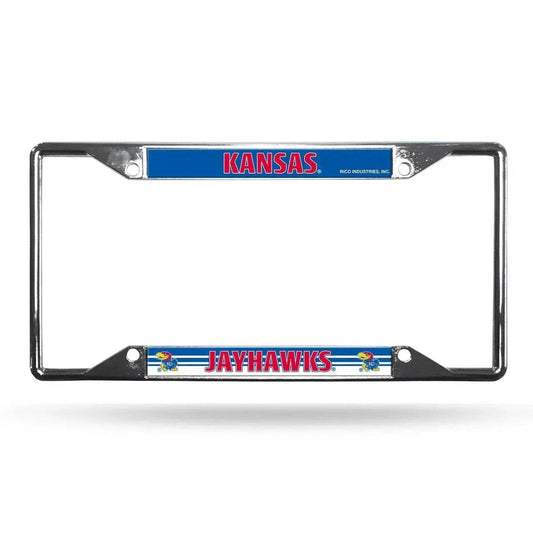  Kansas Jayhawks Chrome License Plate Frame EZ View Rico -  ToylandEU™
