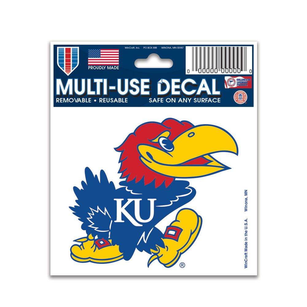 Kansas Jayhawks Decal 3x4 Multi Use Color Outdoor Vinyl - ToylandEU