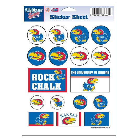 Kansas Jayhawks Decal Sheet 5x7 Vinyl Sticker Pack Official - ToylandEU