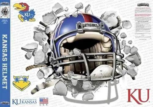  Kansas Jayhawks Decal Wallcrasher Smash Helmet 16 Inch -  ToylandEU™