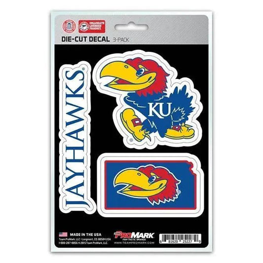  Kansas Jayhawks Die Cut Decal Team 3 Pack Premium Vinyl -  ToylandEU™