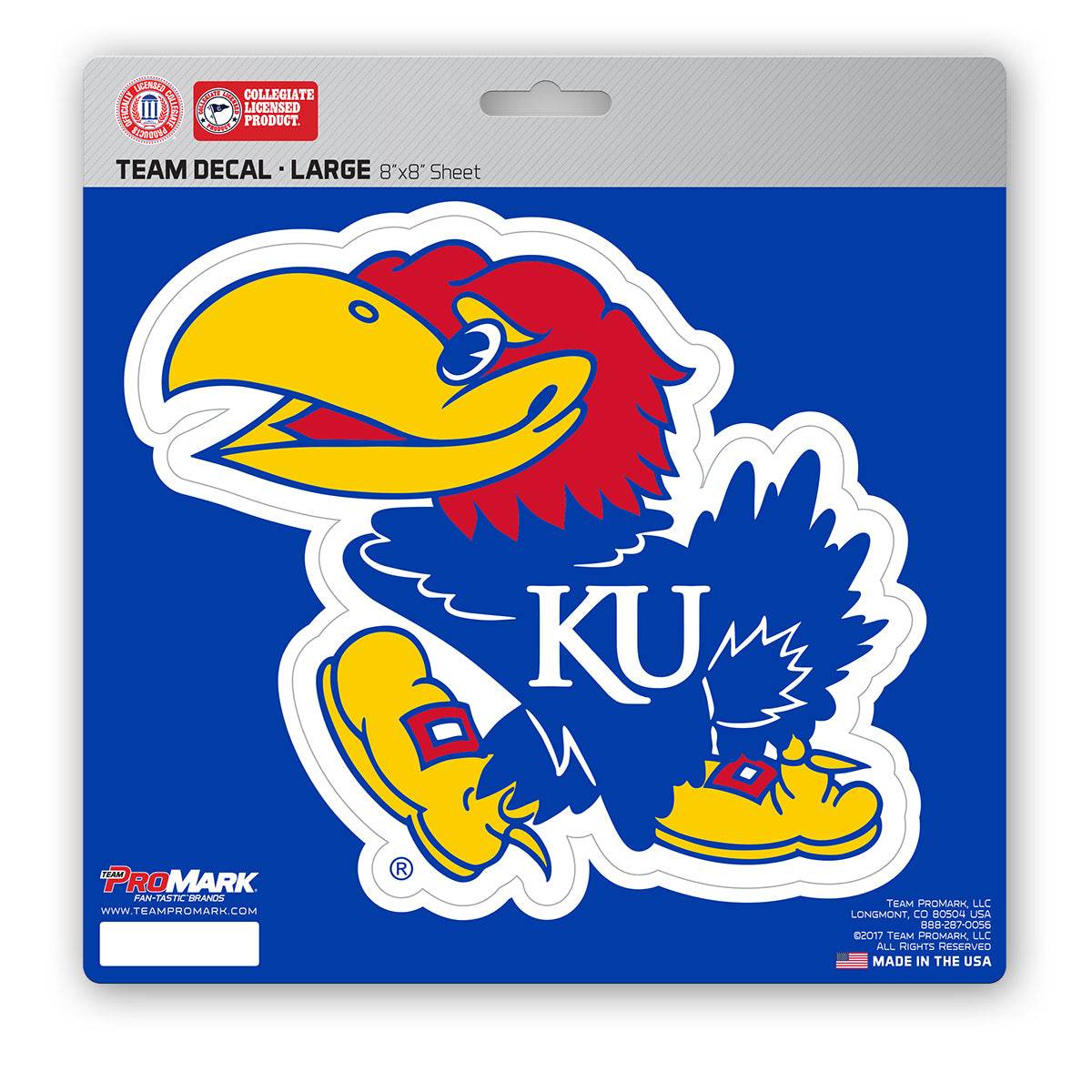 Kansas Jayhawks Die Cut Vinyl Decal 8x8 Premium Team Logo - ToylandEU