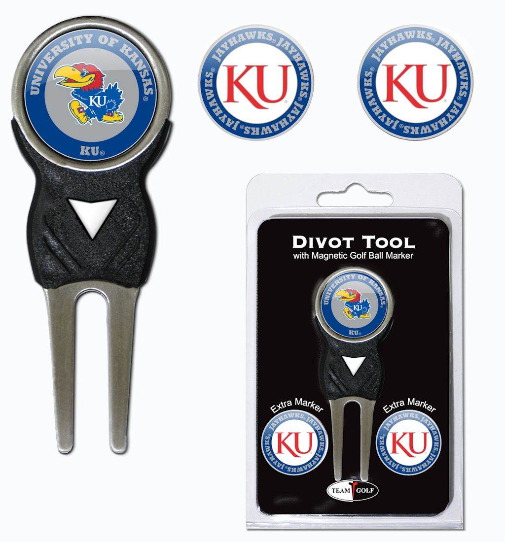 Kansas Jayhawks Golf Divot Tool With 3 Magnetic Markers - ToylandEU