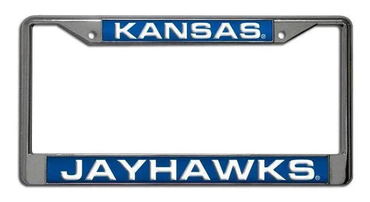 Kansas Jayhawks License Plate Frame Laser Cut Chrome -  ToylandEU™