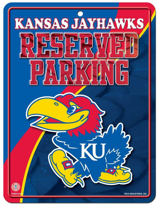 Kansas Jayhawks Metal Parking Sign Special Order Embossed - ToylandEU