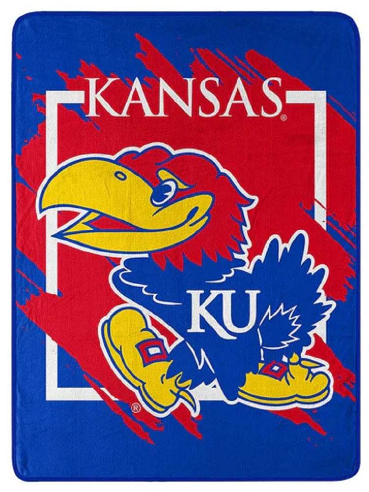 Kansas Jayhawks Micro Raschel Blanket 46x60 Design Edition - ToylandEU