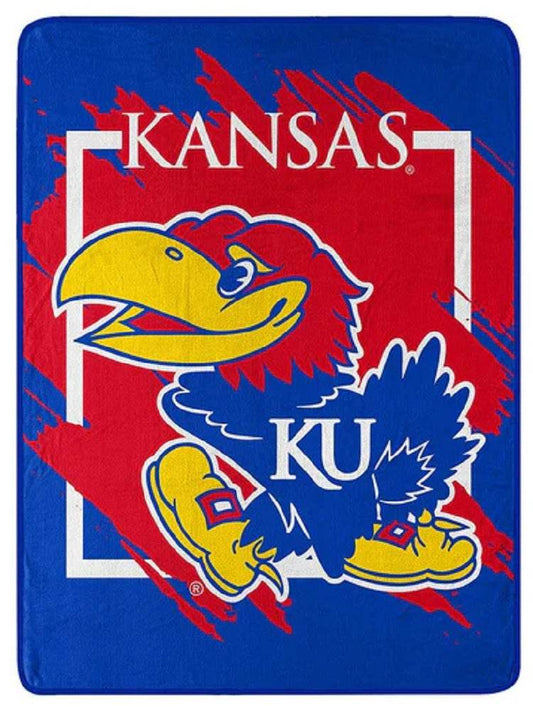 Kansas Jayhawks Micro Raschel Blanket 46x60 Design Edition - ToylandEU