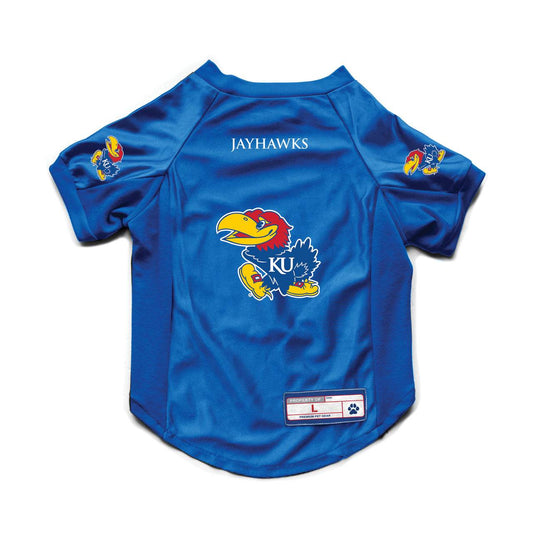Kansas Jayhawks Pet Jersey Big Dog Stretch Dazzle Fabric - ToylandEU