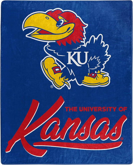 Kansas Jayhawks Raschel Blanket 50x60 Signature Design - ToylandEU