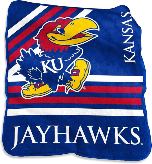 Kansas Jayhawks Raschel Throw Blanket 50x60 Inches Soft - ToylandEU