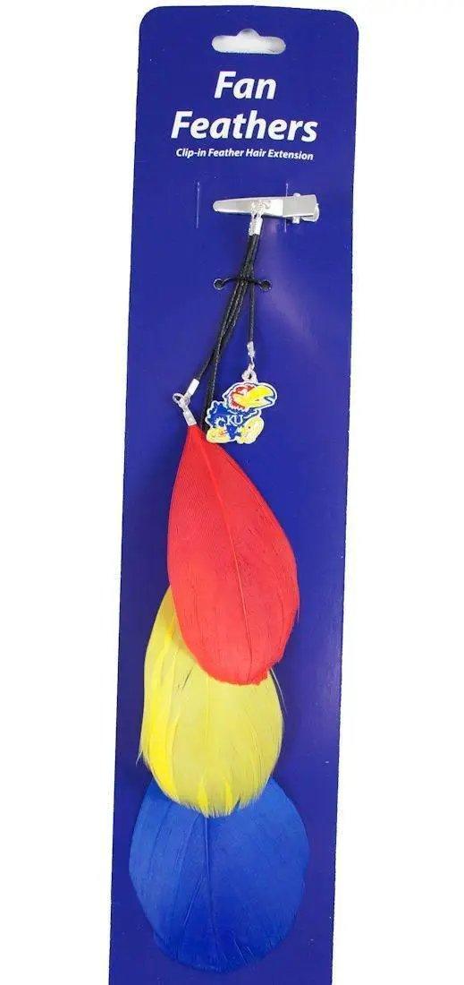  Kansas Jayhawks Team Color Feather Hair Clip Pewter Logo -  ToylandEU™
